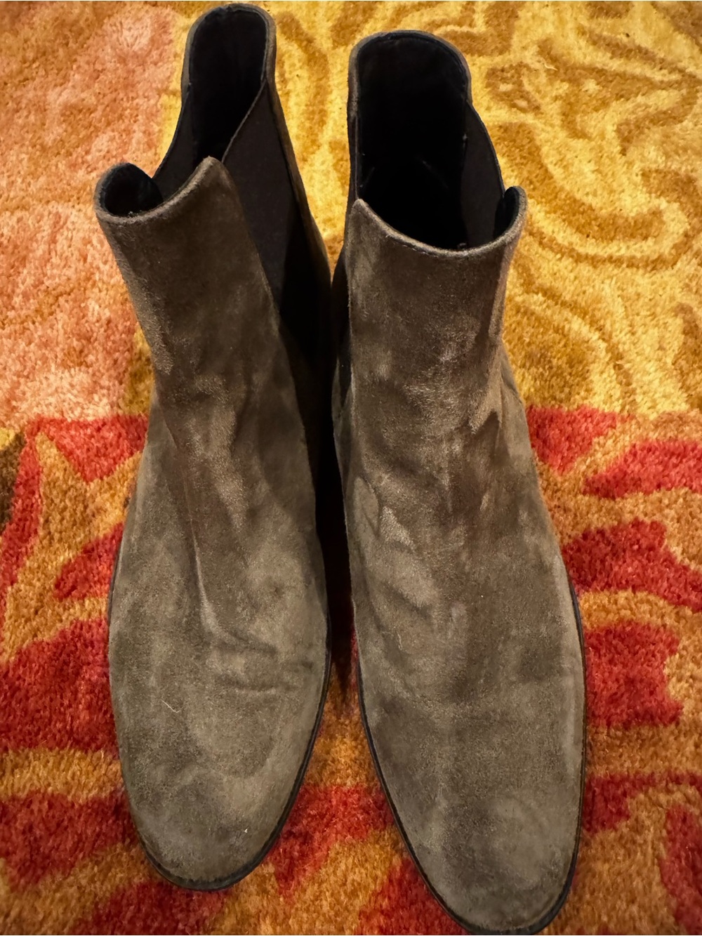 Women's Suede Ankle Booties in Dark Brown